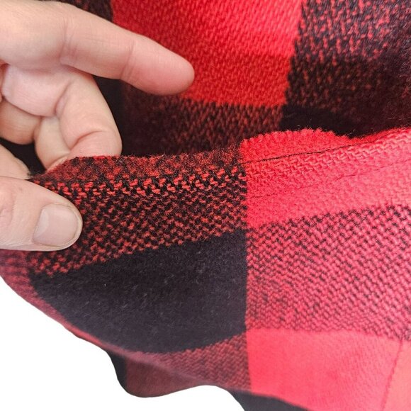 Woolrich Vintage 90s Red Buffalo Plaid Wool Barn Coat Chore Jacket Cabincore L - Picture 7 of 16